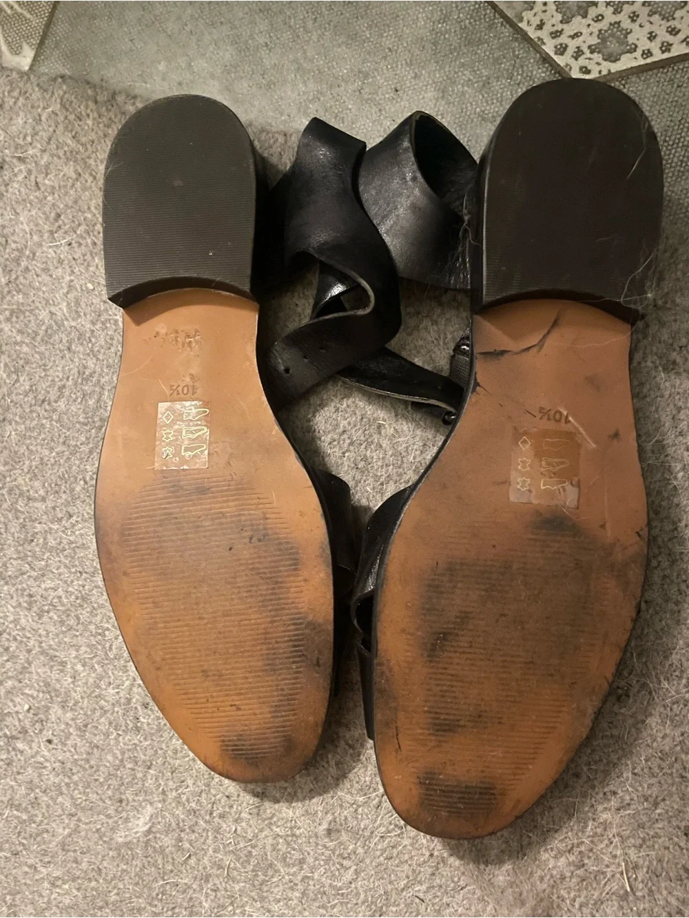 Madewell Black Leather Crisscross Slingback Flats